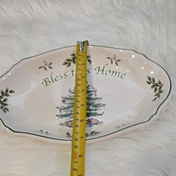 Spode Christmas Tree Bless This Home Tray - NWT - Picture 3 of 13
